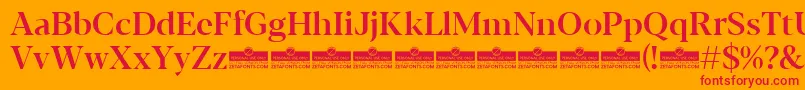 Blacker Display Medium trial Font – Red Fonts on Orange Background