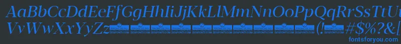 Blacker Display Regular Italic trial Font – Blue Fonts on Black Background