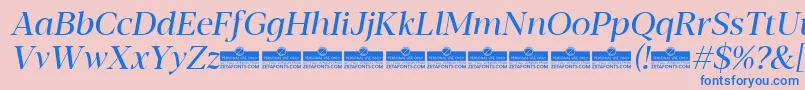 Blacker Display Regular Italic trial Font – Blue Fonts on Pink Background