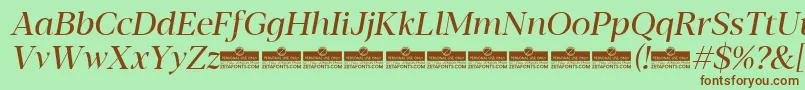 Blacker Display Regular Italic trial Font – Brown Fonts on Green Background