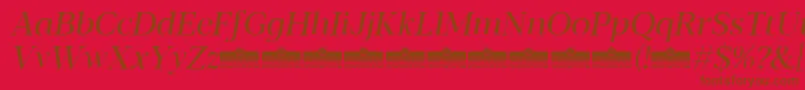 Blacker Display Regular Italic trial Font – Brown Fonts on Red Background