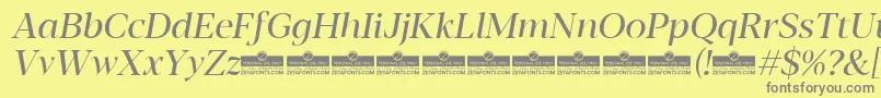 Blacker Display Regular Italic trial Font – Gray Fonts on Yellow Background