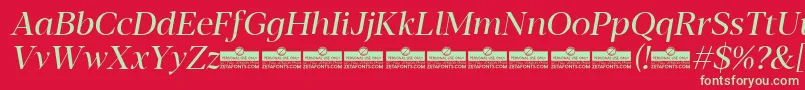 Blacker Display Regular Italic trial Font – Green Fonts on Red Background