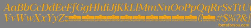 Blacker Display Regular Italic trial Font – Orange Fonts on Gray Background