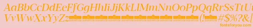 Blacker Display Regular Italic trial Font – Orange Fonts on Pink Background