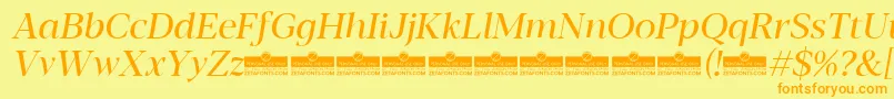 Blacker Display Regular Italic trial Font – Orange Fonts on Yellow Background
