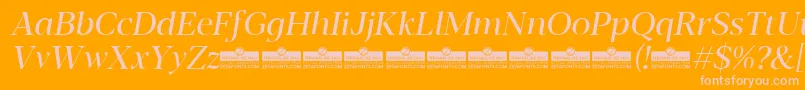 Blacker Display Regular Italic trial Font – Pink Fonts on Orange Background