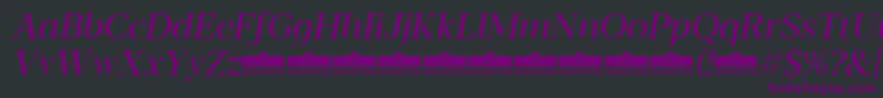 Blacker Display Regular Italic trial Font – Purple Fonts on Black Background