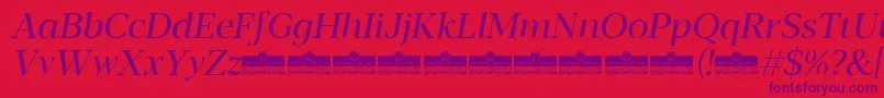 フォントBlacker Display Regular Italic trial – 赤い背景に紫のフォント