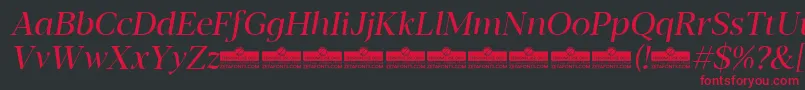 Blacker Display Regular Italic trial Font – Red Fonts on Black Background
