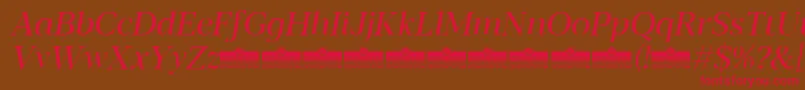 Blacker Display Regular Italic trial Font – Red Fonts on Brown Background
