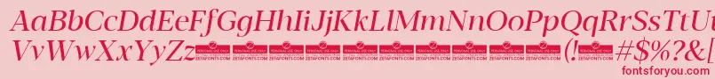 Blacker Display Regular Italic trial Font – Red Fonts on Pink Background