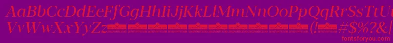 Blacker Display Regular Italic trial Font – Red Fonts on Purple Background