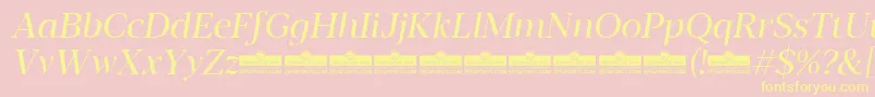 Blacker Display Regular Italic trial Font – Yellow Fonts on Pink Background