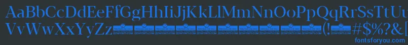 Blacker Display Regular trial Font – Blue Fonts on Black Background