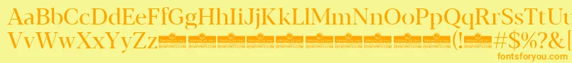 Blacker Display Regular trial Font – Orange Fonts on Yellow Background