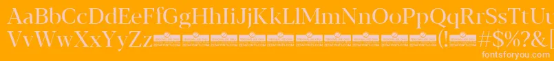 Blacker Display Regular trial Font – Pink Fonts on Orange Background