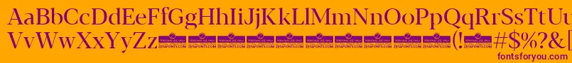 Blacker Display Regular trial Font – Purple Fonts on Orange Background