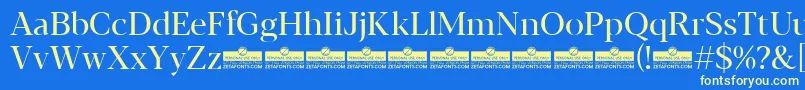 Blacker Display Regular trial Font – Yellow Fonts on Blue Background