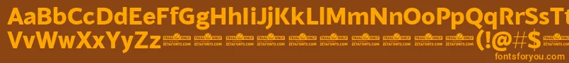 Blacker Sans Extrabold trial Font – Orange Fonts on Brown Background