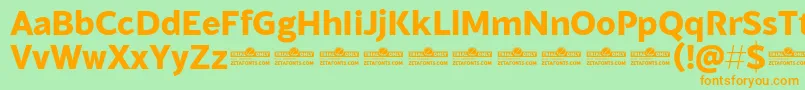 Blacker Sans Extrabold trial Font – Orange Fonts on Green Background