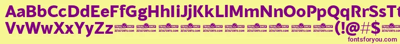 Blacker Sans Extrabold trial Font – Purple Fonts on Yellow Background