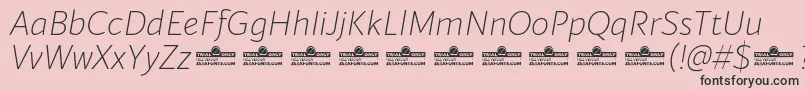 Blacker Sans Extralight Italic trial Font – Black Fonts on Pink Background