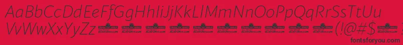 Blacker Sans Extralight Italic trial Font – Black Fonts on Red Background