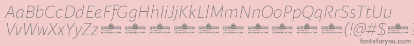 Blacker Sans Extralight Italic trial Font – Gray Fonts on Pink Background
