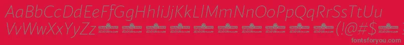 Blacker Sans Extralight Italic trial Font – Gray Fonts on Red Background