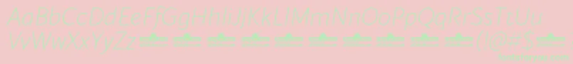 Blacker Sans Extralight Italic trial Font – Green Fonts on Pink Background