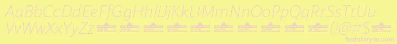 Blacker Sans Extralight Italic trial Font – Pink Fonts on Yellow Background
