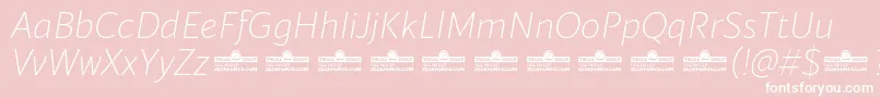 Blacker Sans Extralight Italic trial Font – White Fonts on Pink Background