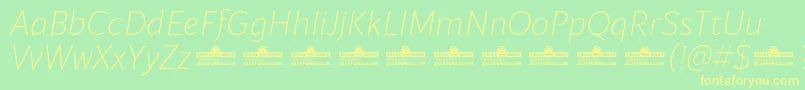 Blacker Sans Extralight Italic trial Font – Yellow Fonts on Green Background