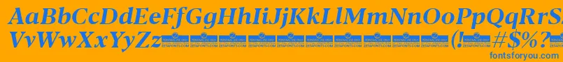 Blacker Text Bold Italic trial Font – Blue Fonts on Orange Background