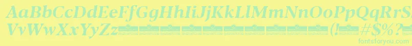 Blacker Text Bold Italic trial-Schriftart – Grüne Schriften auf gelbem Hintergrund