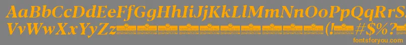Шрифт Blacker Text Bold Italic trial – оранжевые шрифты на сером фоне