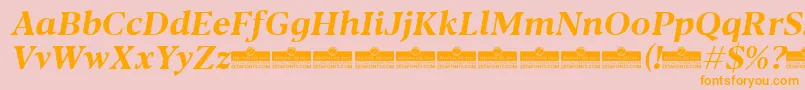 Blacker Text Bold Italic trial-Schriftart – Orangefarbene Schriften auf rosa Hintergrund