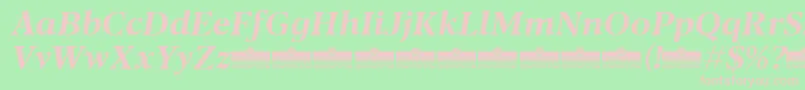 Blacker Text Bold Italic trial Font – Pink Fonts on Green Background