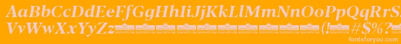 Blacker Text Bold Italic trial Font – Pink Fonts on Orange Background