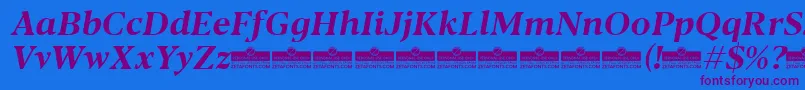 Blacker Text Bold Italic trial Font – Purple Fonts on Blue Background