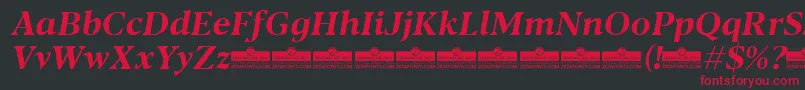 Шрифт Blacker Text Bold Italic trial – красные шрифты на чёрном фоне