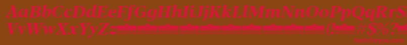 Blacker Text Bold Italic trial Font – Red Fonts on Brown Background