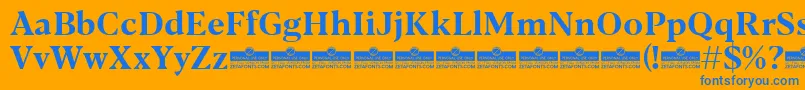Blacker Text Bold trial Font – Blue Fonts on Orange Background