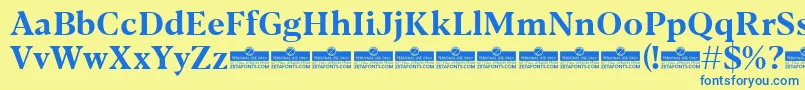 Blacker Text Bold trial Font – Blue Fonts on Yellow Background
