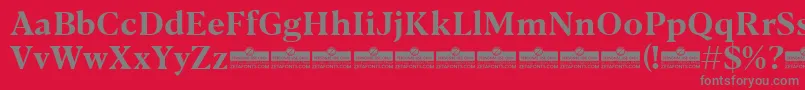 Czcionka Blacker Text Bold trial – szare czcionki na czerwonym tle