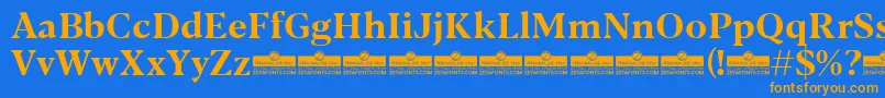 Blacker Text Bold trial Font – Orange Fonts on Blue Background