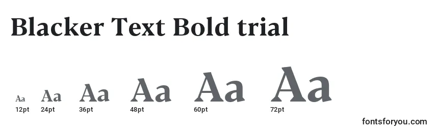 Größen der Schriftart Blacker Text Bold trial