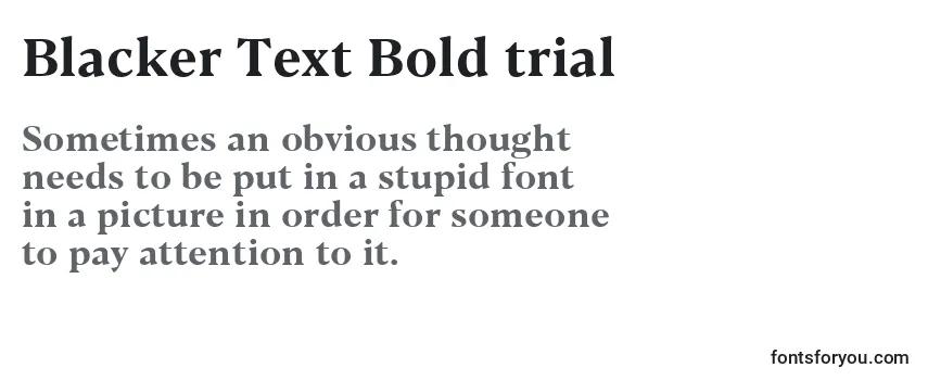 Blacker Text Bold trial Font