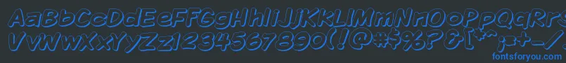 KomikaDisplayShadow Font – Blue Fonts on Black Background